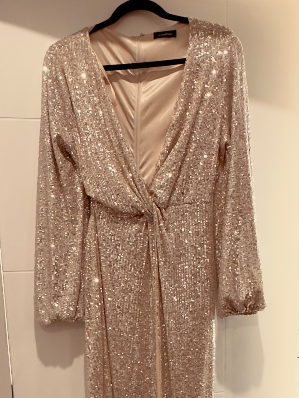 Champagne sequin dress